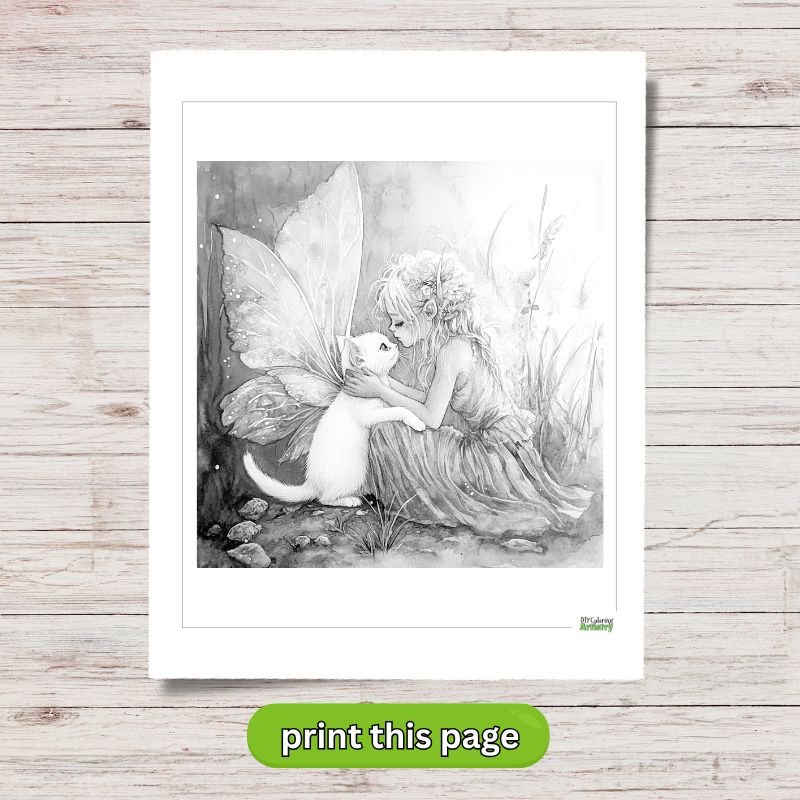fairy with kitten