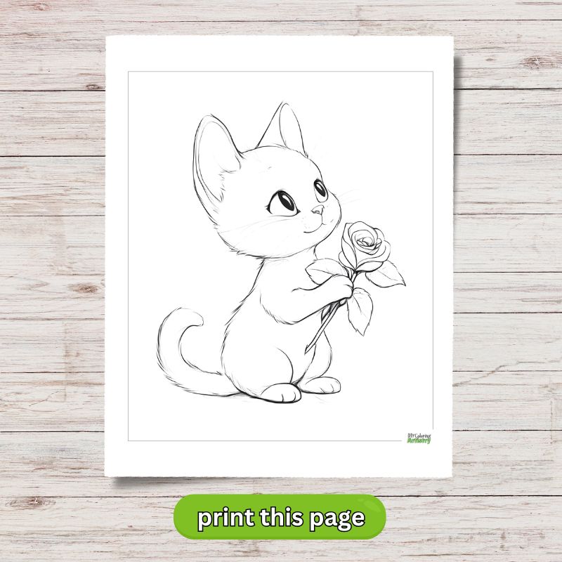 kitten with rose