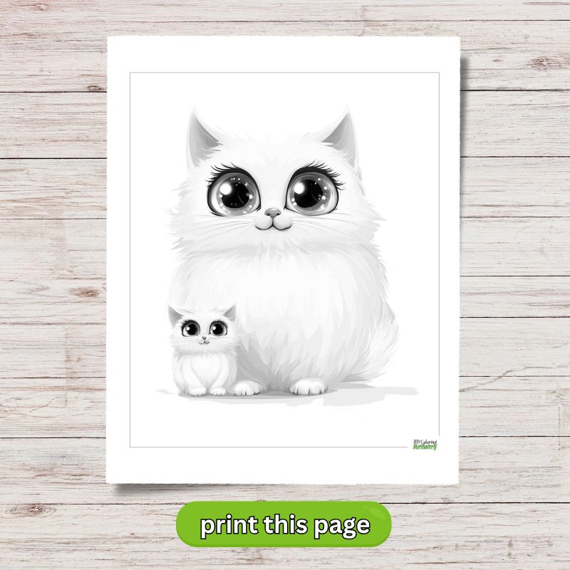 Chibi kitten with mom