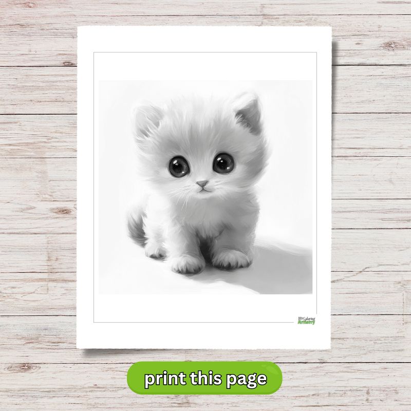 adorable kitten coloring sheet