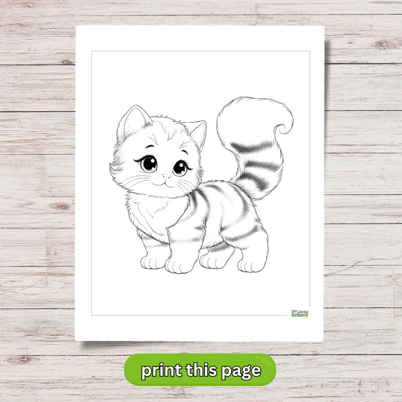 easy kitten coloring sheet