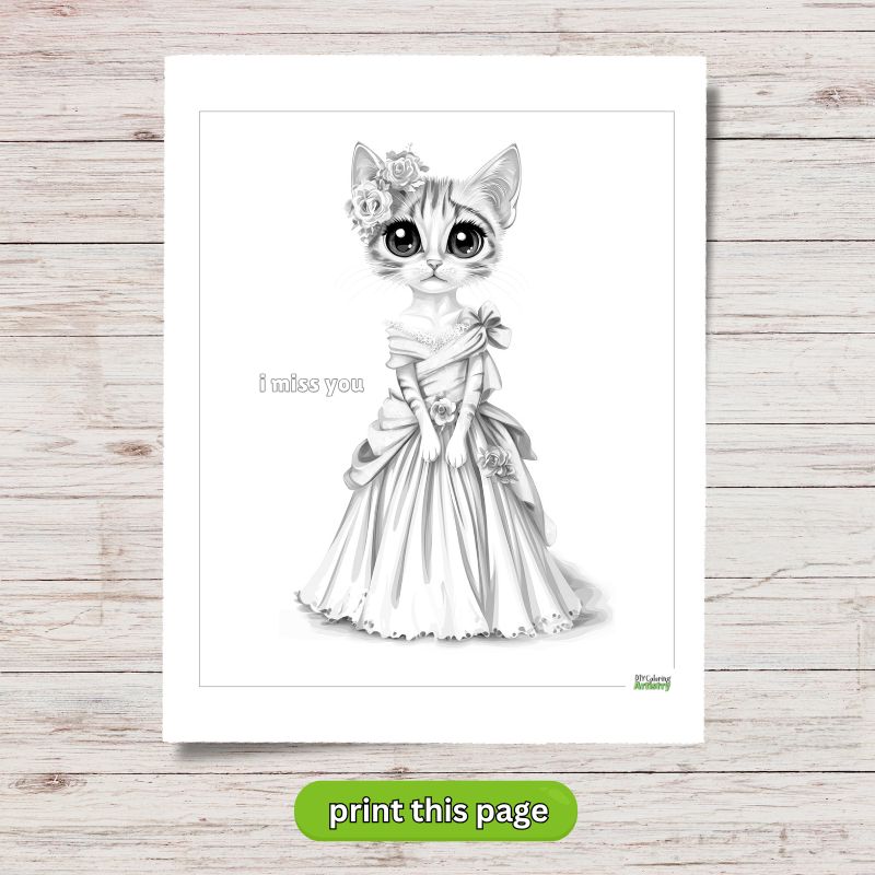miss you printable cat
