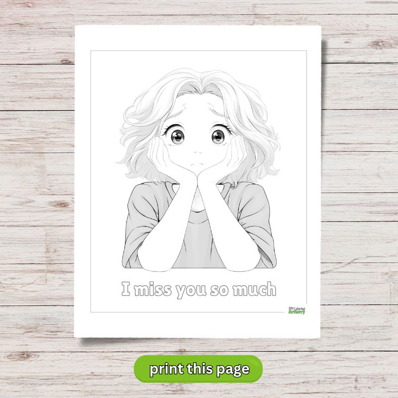 i miss you coloring page