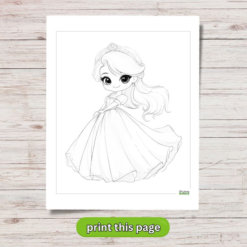 easy princess coloring page