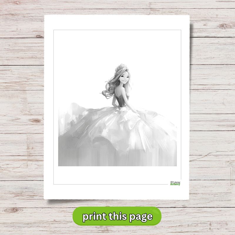pretty princess coloring page