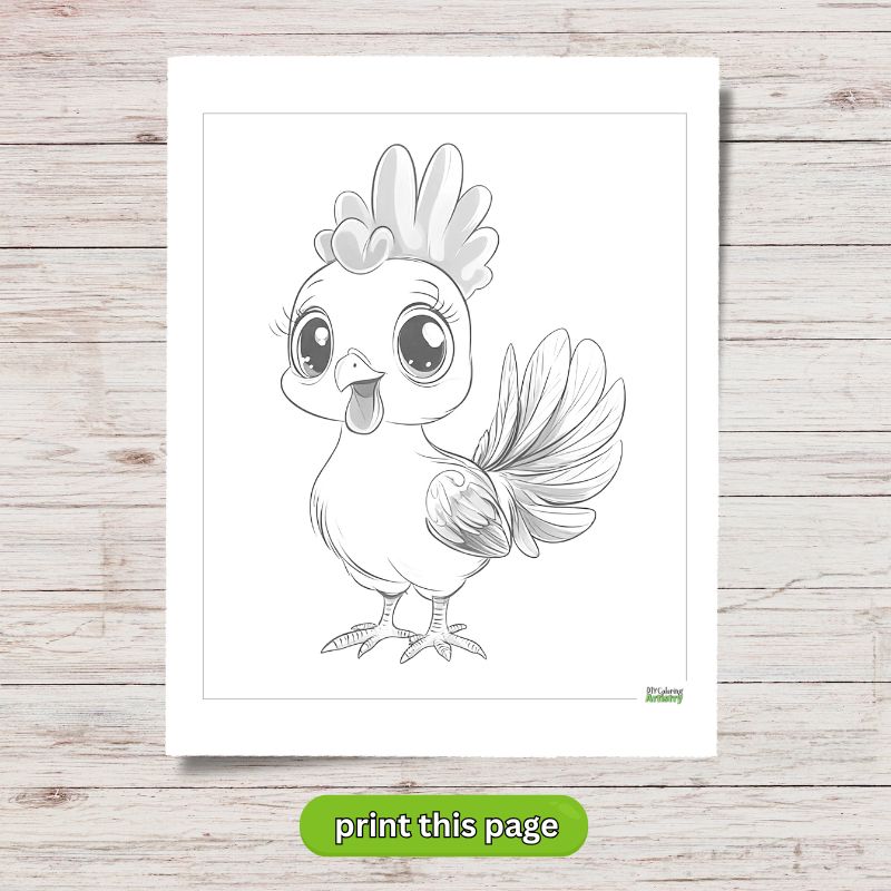 easy rooster coloring page