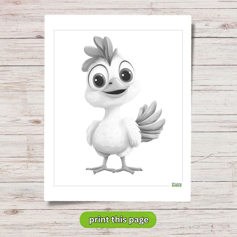 cartoon rooster coloring page