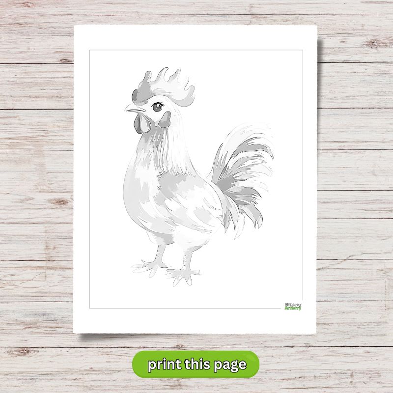 watercolor rooster practice sheet