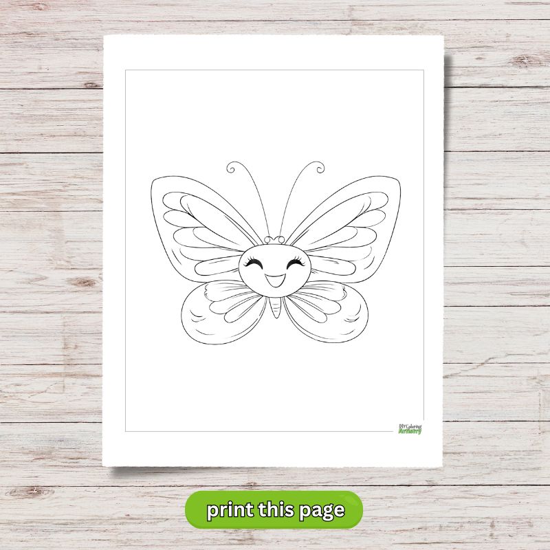 Cute Butterfly Coloring Printable
