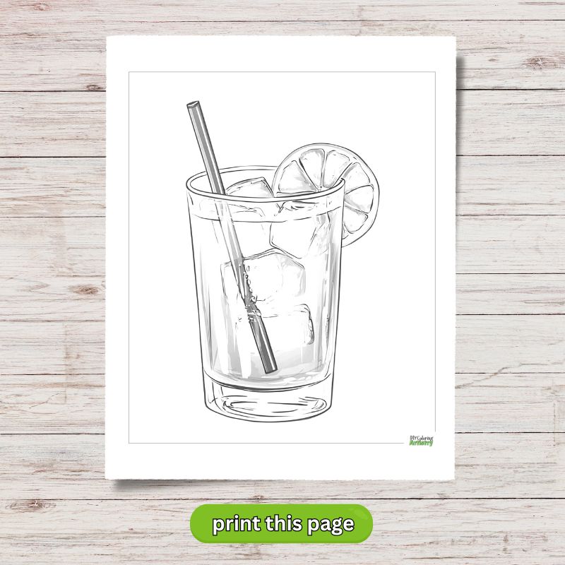 Summer Drink Coloring Page