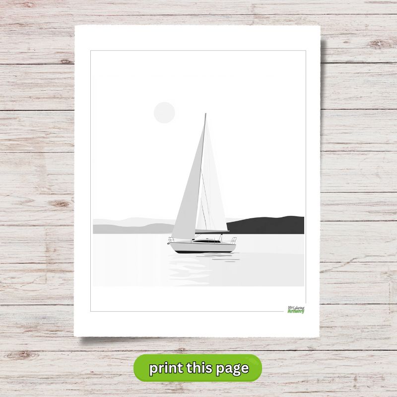 summer coloring page sailboat