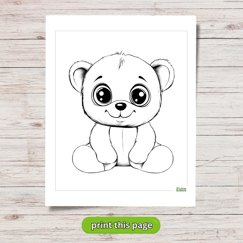 cute teddy bear coloring sheet