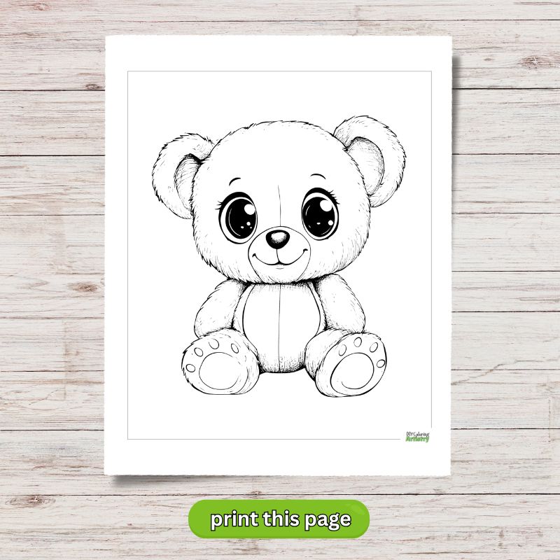 cuddly teddy bear coloring page