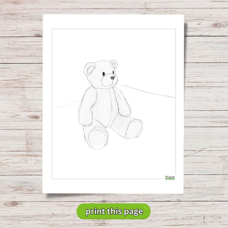 simple teddy bear coloring sheet