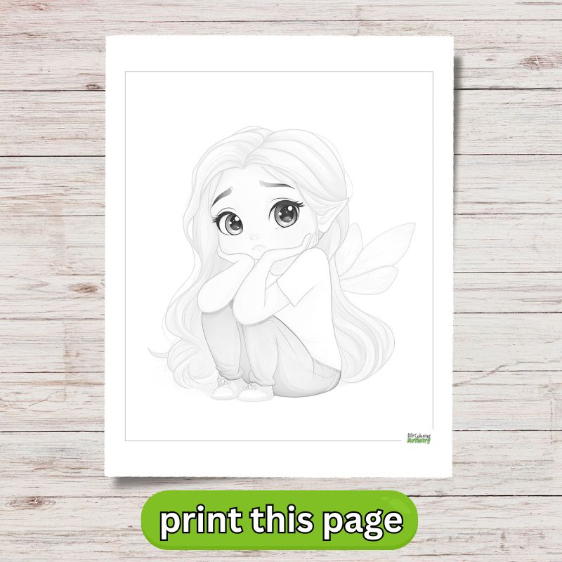 simple fairy coloring sheet