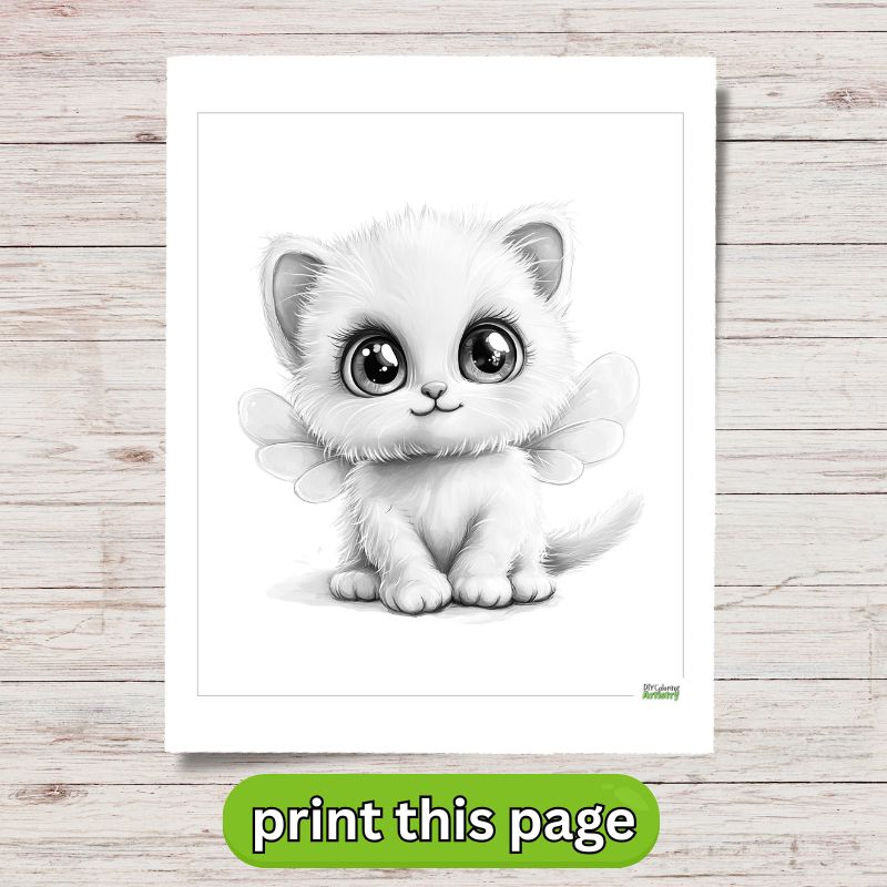 kitten fairy Coloring Sheet