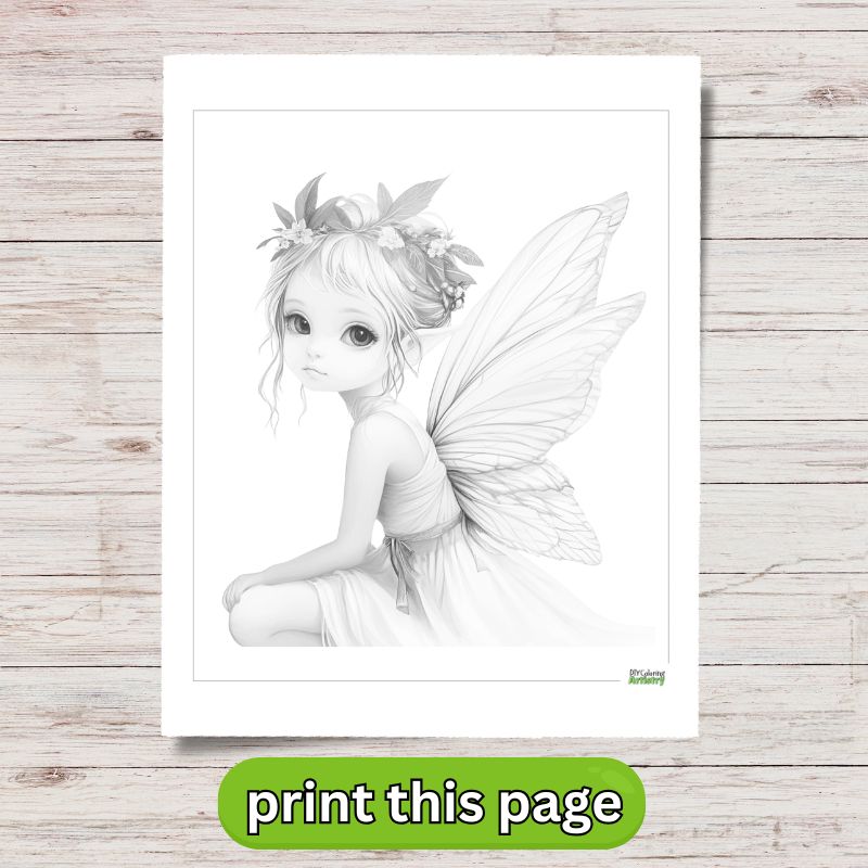 beautiful fairy coloring page
