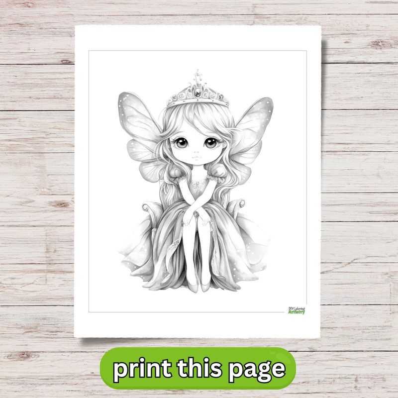 princess fairy coloring PDF