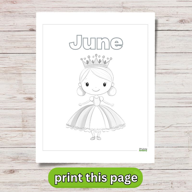 june princess coloring sheet