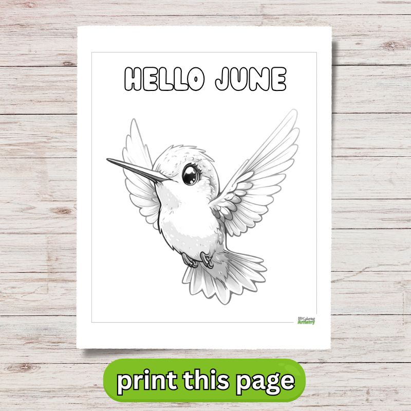 june hummingbird printable