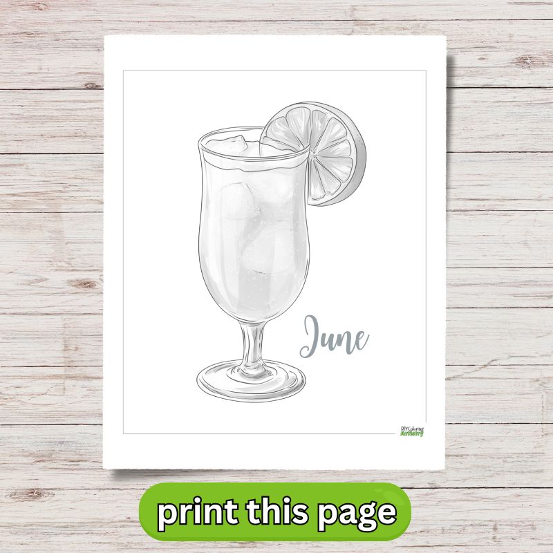 Lemonade Coloring sheet for june