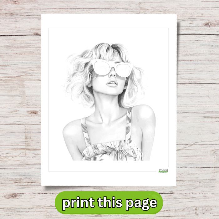 Cool Girl Coloring Sheet