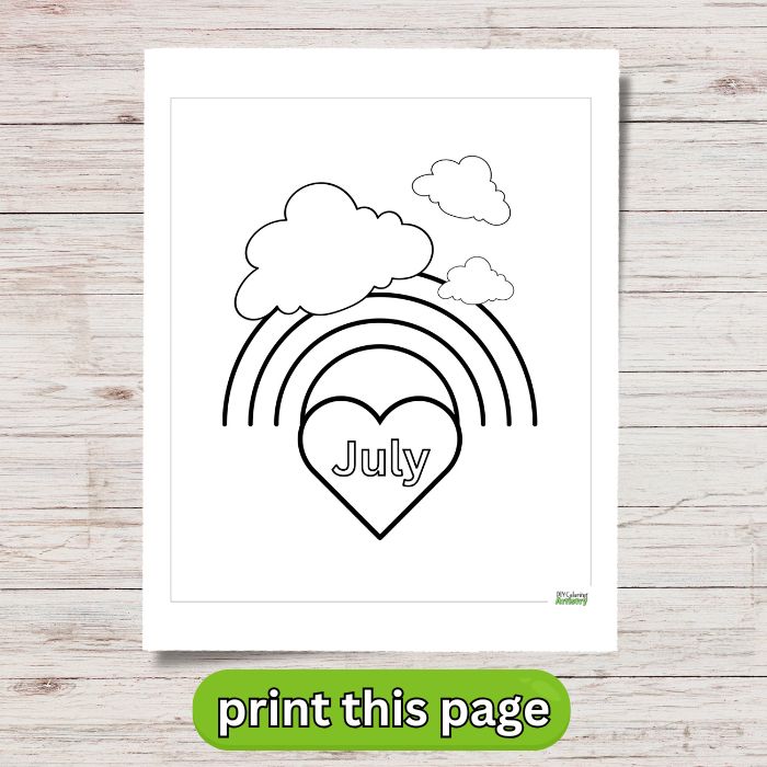 July Rainbow Coloring page