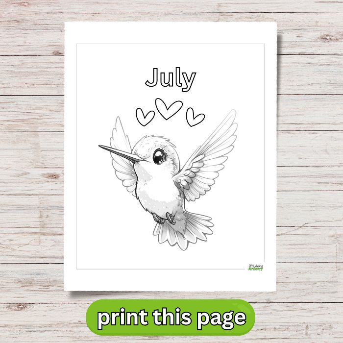 July Bird Printable