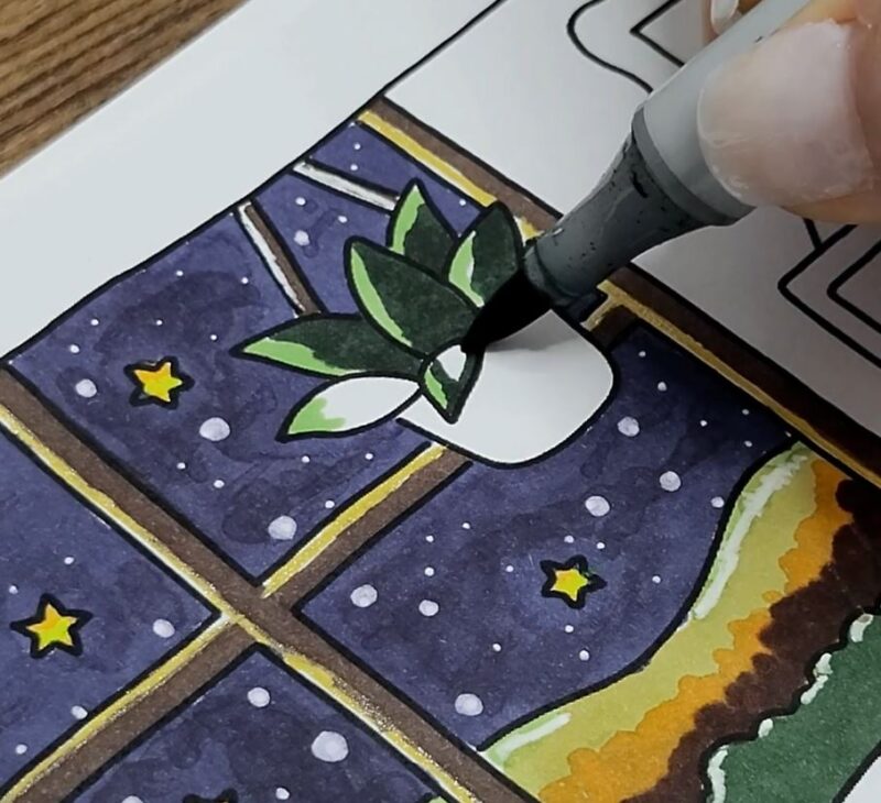 Step 6: Color the Plant And pot