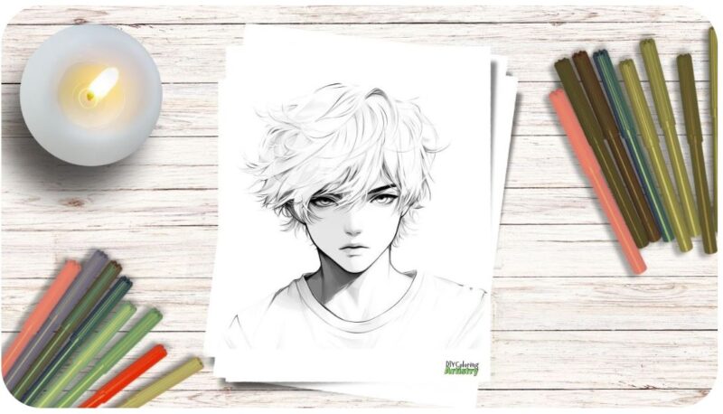Anime Boy Coloring Printables