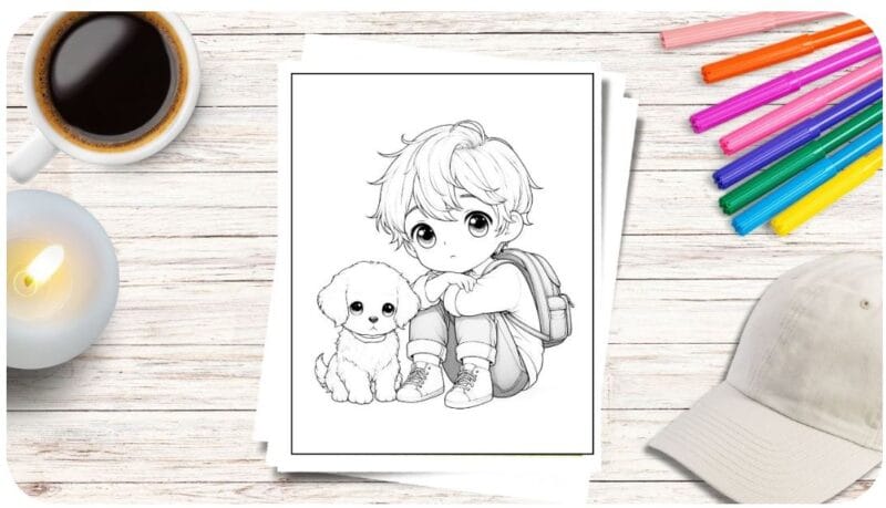 Boyish Coloring Sheets