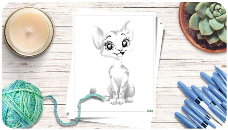 Cat Coloring Pages Easy