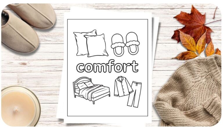 10 Free Cozy Words Coloring Pages
