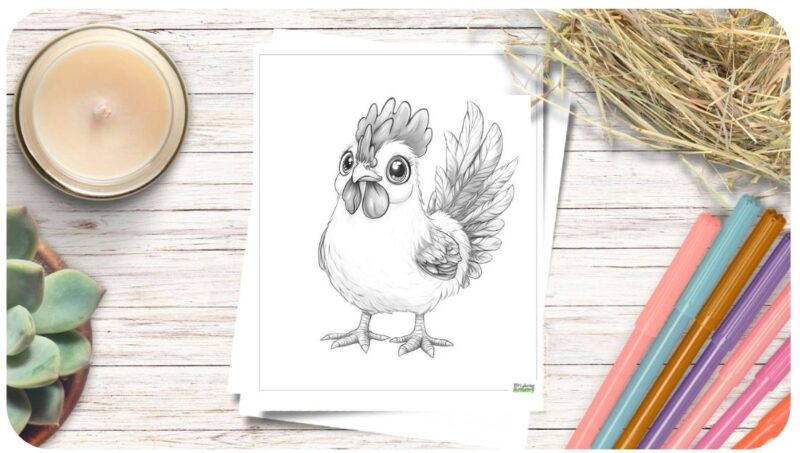 Simple Rooster Coloring Pages