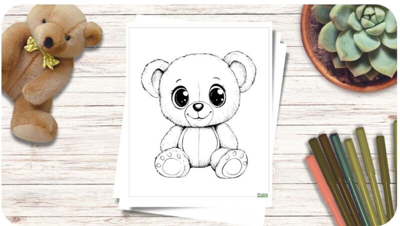 Simple Teddy Bear Coloring Pages