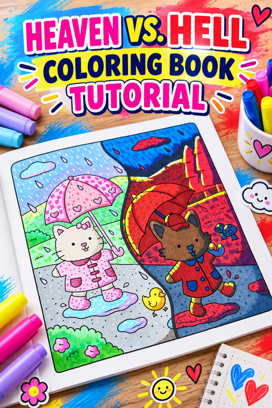 heaven vs hell coloring tutorial