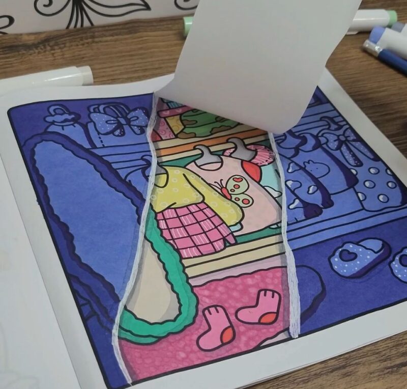 Torn Paper Effect Coloring Tutorial