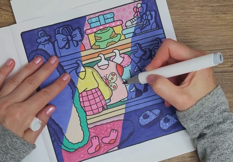 Color the inside of the torn page