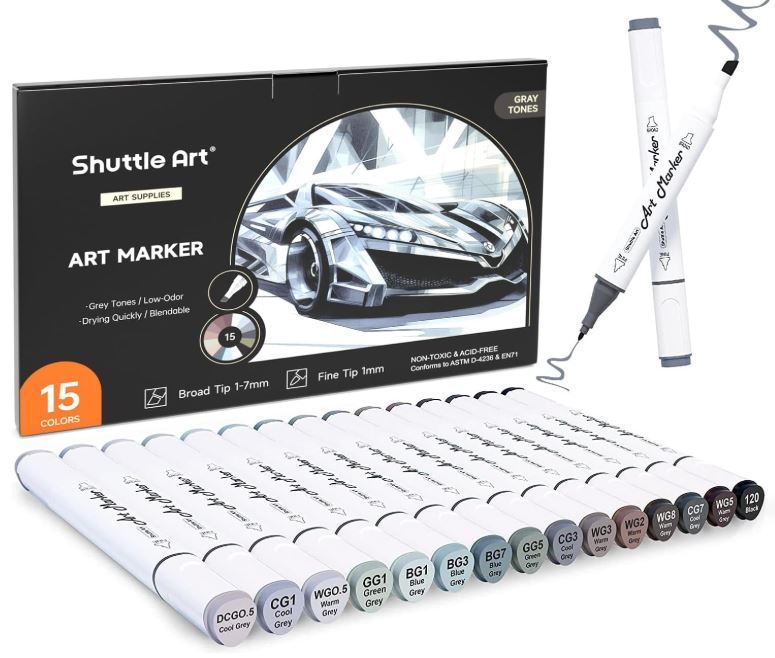 Shuttle Art Gray Alcohol Markers