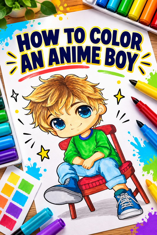 how to color an anime boy pin